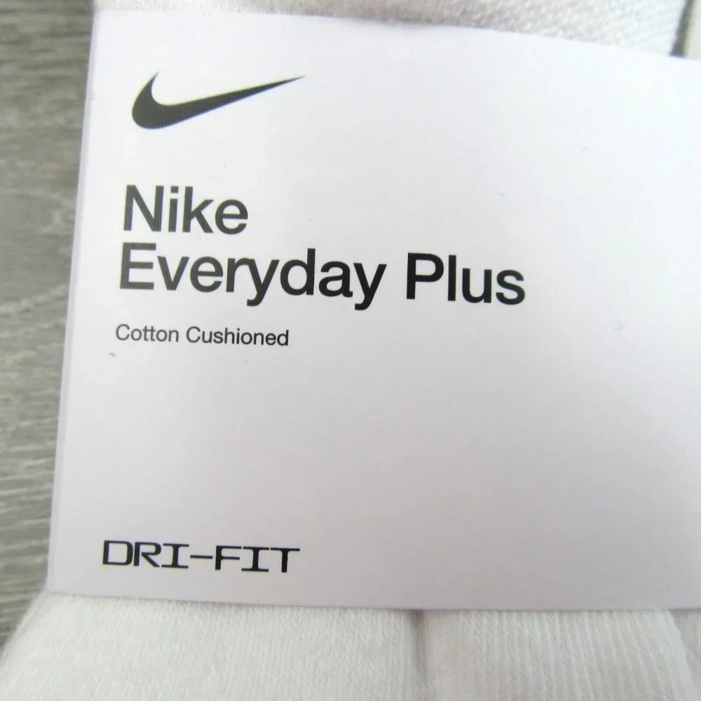 Nike Everyday Plus Ankle Socks White (6 Pack) Womens 6-10 / Youth 5Y-7Y NEW - Picture 3 of 8